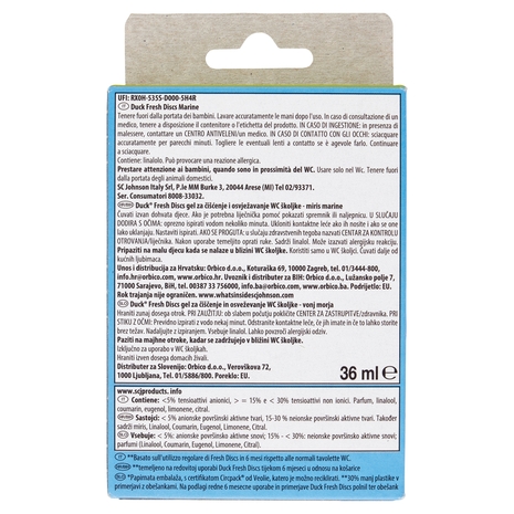 Duck Fresh Discs - Base per Dischi Gel Igienizzanti WC, Fragranza Marine 36ml